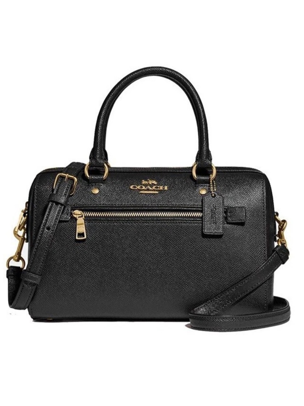 Coach Rowan Satchel, Black/Gold